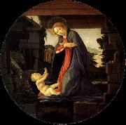BOTTICELLI, Sandro The Virgin Adoring the Child oil on canvas